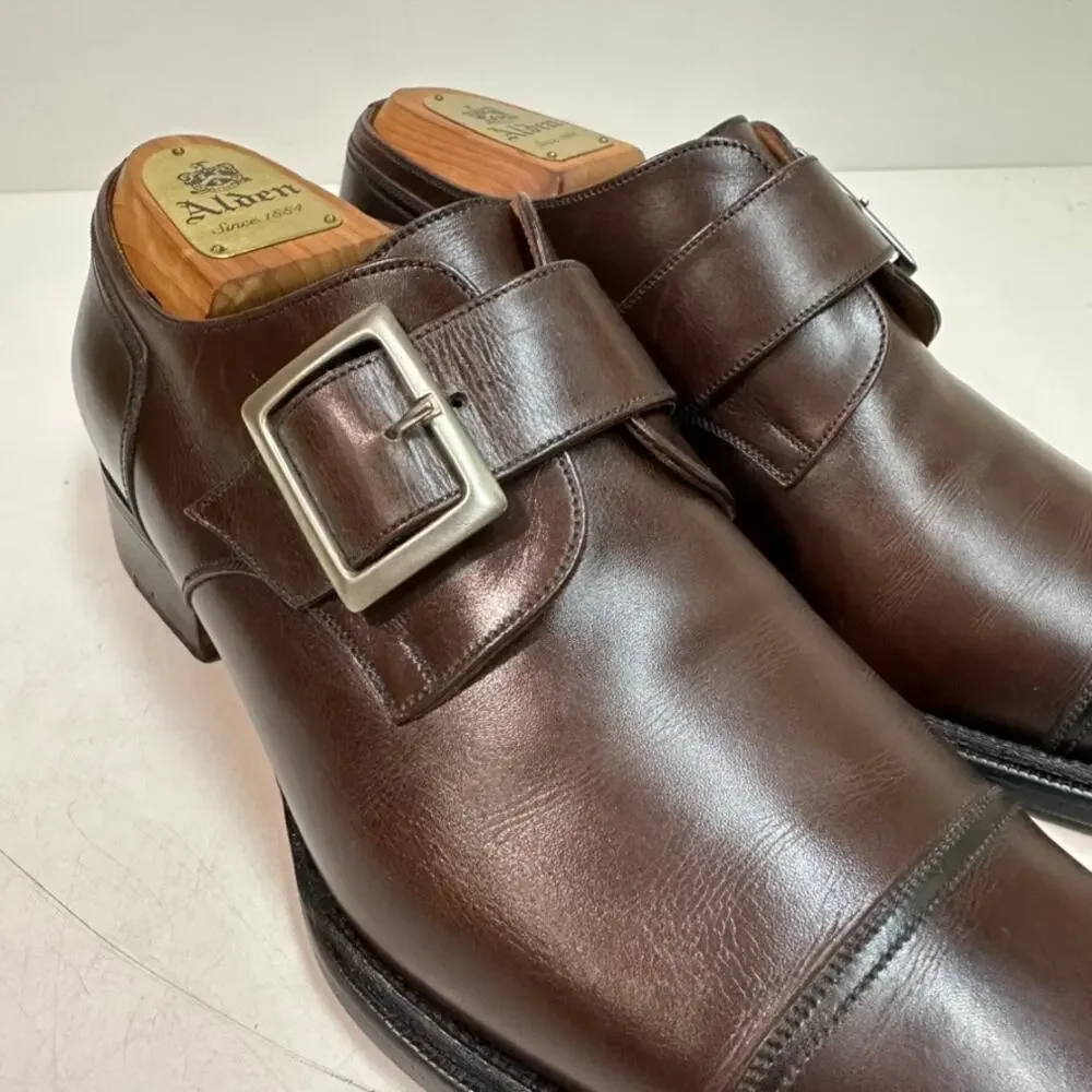 EUC J.M. Weston Beauborg Single Monk Strap Cap Toe Derby France UK 6.5 US 7.5